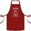 Father's Day No 1 Son Man Myth Legend Funny Cotton Apron 100% Organic Maroon