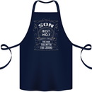 Father's Day No 1 Son Man Myth Legend Funny Cotton Apron 100% Organic Navy Blue