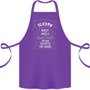 Father's Day No 1 Son Man Myth Legend Funny Cotton Apron 100% Organic Purple