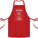 Father's Day No 1 Son Man Myth Legend Funny Cotton Apron 100% Organic Red