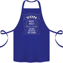 Father's Day No 1 Son Man Myth Legend Funny Cotton Apron 100% Organic Royal Blue