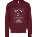 Father's Day No 1 Son Man Myth Legend Funny Kids Sweatshirt Jumper Maroon