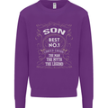 Father's Day No 1 Son Man Myth Legend Funny Kids Sweatshirt Jumper Purple