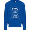 Father's Day No 1 Son Man Myth Legend Funny Kids Sweatshirt Jumper Royal Blue