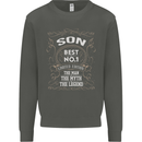 Father's Day No 1 Son Man Myth Legend Funny Kids Sweatshirt Jumper Storm Grey