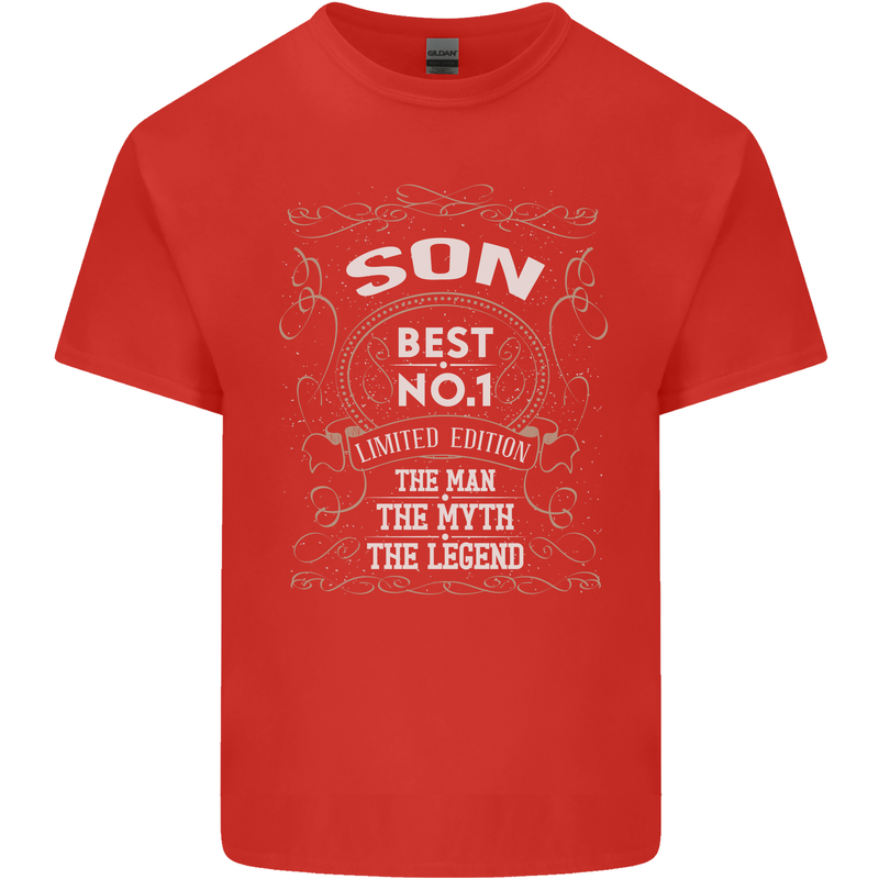 Father's Day No 1 Son Man Myth Legend Funny Kids T-Shirt Childrens Red