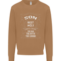 Father's Day No 1 Son Man Myth Legend Funny Mens Sweatshirt Jumper Caramel Latte