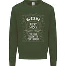 Father's Day No 1 Son Man Myth Legend Funny Mens Sweatshirt Jumper Forest Green