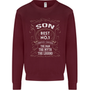 Father's Day No 1 Son Man Myth Legend Funny Mens Sweatshirt Jumper Maroon
