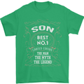 Father's Day No 1 Son Man Myth Legend Funny Mens T-Shirt Cotton Gildan Irish Green