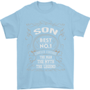 Father's Day No 1 Son Man Myth Legend Funny Mens T-Shirt Cotton Gildan Light Blue