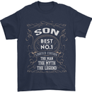 Father's Day No 1 Son Man Myth Legend Funny Mens T-Shirt Cotton Gildan Navy Blue