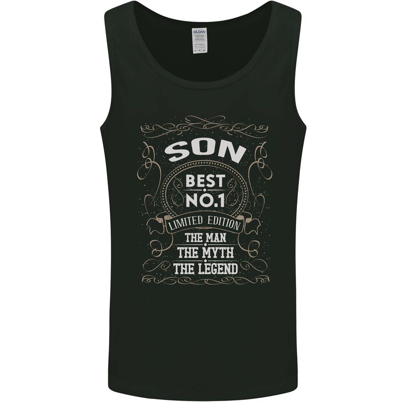 Father's Day No 1 Son Man Myth Legend Funny Mens Vest Tank Top Black