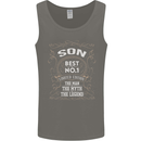 Father's Day No 1 Son Man Myth Legend Funny Mens Vest Tank Top Charcoal