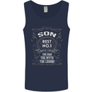 Father's Day No 1 Son Man Myth Legend Funny Mens Vest Tank Top Navy Blue