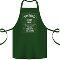 Father's Day No 1 Stepdad Step Dad Funny Cotton Apron 100% Organic Forest Green