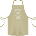 Father's Day No 1 Stepdad Step Dad Funny Cotton Apron 100% Organic Khaki