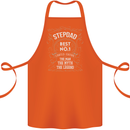 Father's Day No 1 Stepdad Step Dad Funny Cotton Apron 100% Organic Orange