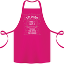 Father's Day No 1 Stepdad Step Dad Funny Cotton Apron 100% Organic Pink