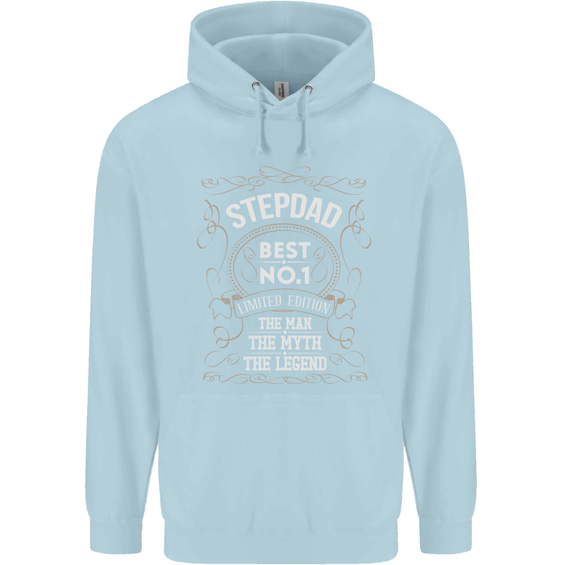 Father's Day No 1 Stepdad Step Dad Funny Mens 80% Cotton Hoodie Light Blue