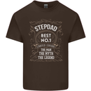 Father's Day No 1 Stepdad Step Dad Funny Mens Cotton T-Shirt Tee Top Dark Chocolate