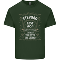 Father's Day No 1 Stepdad Step Dad Funny Mens Cotton T-Shirt Tee Top Forest Green