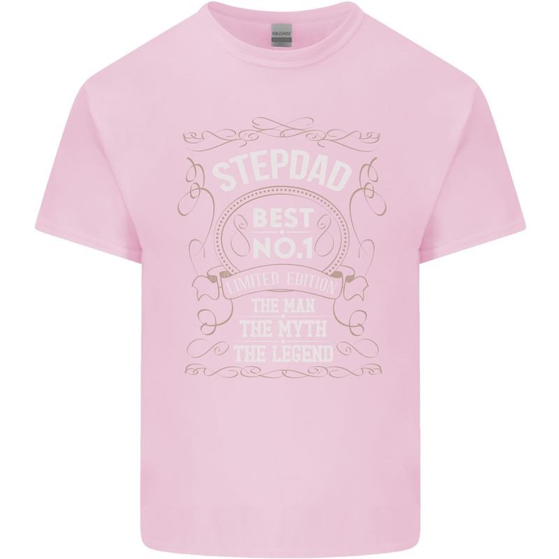 Father's Day No 1 Stepdad Step Dad Funny Mens Cotton T-Shirt Tee Top Light Pink