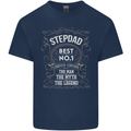 Father's Day No 1 Stepdad Step Dad Funny Mens Cotton T-Shirt Tee Top Navy Blue