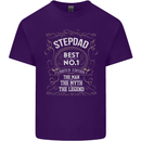 Father's Day No 1 Stepdad Step Dad Funny Mens Cotton T-Shirt Tee Top Purple