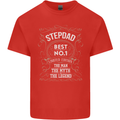 Father's Day No 1 Stepdad Step Dad Funny Mens Cotton T-Shirt Tee Top Red