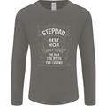 Father's Day No 1 Stepdad Step Dad Funny Mens Long Sleeve T-Shirt Charcoal