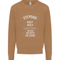 Father's Day No 1 Stepdad Step Dad Funny Mens Sweatshirt Jumper Caramel Latte