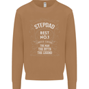 Father's Day No 1 Stepdad Step Dad Funny Mens Sweatshirt Jumper Caramel Latte