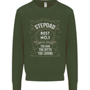 Father's Day No 1 Stepdad Step Dad Funny Mens Sweatshirt Jumper Forest Green