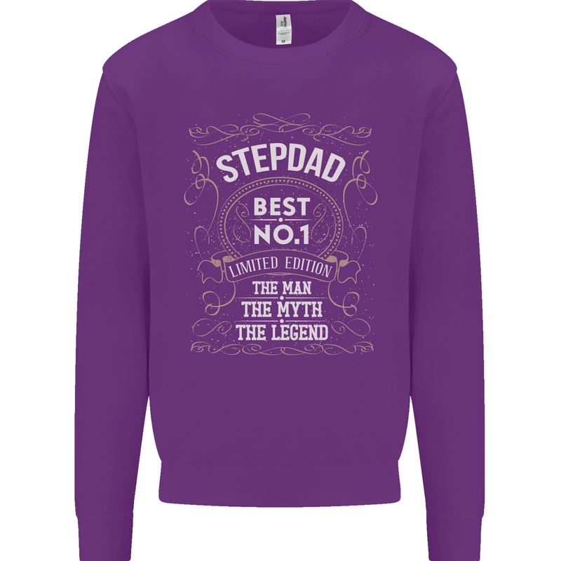 Father's Day No 1 Stepdad Step Dad Funny Mens Sweatshirt Jumper Purple