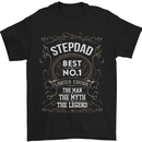Father's Day No 1 Stepdad Step Dad Funny Mens T-Shirt Cotton Gildan Black