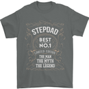 Father's Day No 1 Stepdad Step Dad Funny Mens T-Shirt Cotton Gildan Charcoal