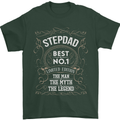 Father's Day No 1 Stepdad Step Dad Funny Mens T-Shirt Cotton Gildan Forest Green