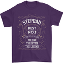 Father's Day No 1 Stepdad Step Dad Funny Mens T-Shirt Cotton Gildan Purple