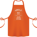 Father's Day No 1 Uncle Man Myth Legend Cotton Apron 100% Organic Orange