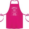 Father's Day No 1 Uncle Man Myth Legend Cotton Apron 100% Organic Pink