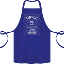 Father's Day No 1 Uncle Man Myth Legend Cotton Apron 100% Organic Royal Blue
