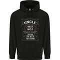 Father's Day No 1 Uncle Man Myth Legend Mens 80% Cotton Hoodie Black