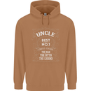 Father's Day No 1 Uncle Man Myth Legend Mens 80% Cotton Hoodie Caramel Latte