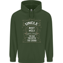 Father's Day No 1 Uncle Man Myth Legend Mens 80% Cotton Hoodie Forest Green