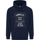 Father's Day No 1 Uncle Man Myth Legend Mens 80% Cotton Hoodie Navy Blue