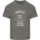 Father's Day No 1 Uncle Man Myth Legend Mens Cotton T-Shirt Tee Top Charcoal