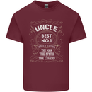 Father's Day No 1 Uncle Man Myth Legend Mens Cotton T-Shirt Tee Top Maroon