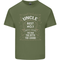 Father's Day No 1 Uncle Man Myth Legend Mens Cotton T-Shirt Tee Top Military Green