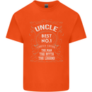 Father's Day No 1 Uncle Man Myth Legend Mens Cotton T-Shirt Tee Top Orange